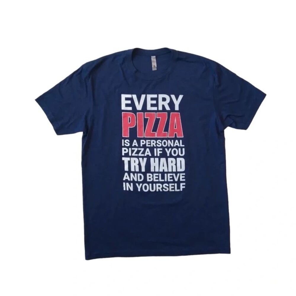 Next Level Apparel Blue Unisex Every Pizza Graphic Print T-Shirt Adult Large